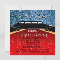 Glitz Glamour Limo Movie Star Invitation Template