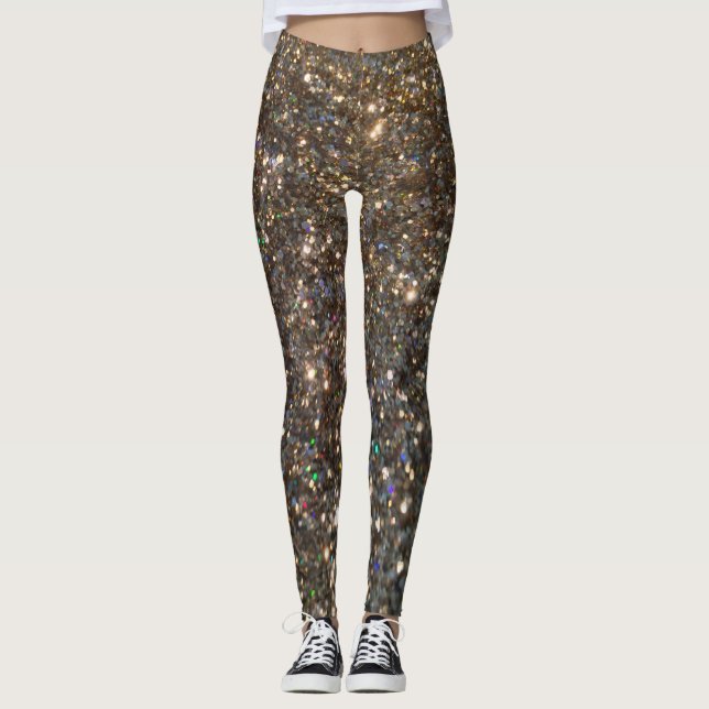 Glitz Glitter Gold Leggings! Leggings (Front)