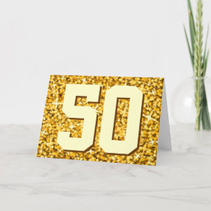 Glitz "Gold" '50' 'Happy Anniversary' card