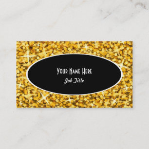 Glitz "Gold" Black Oval business card template
