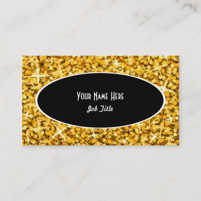 Glitz "Gold" Black Oval business card template (Front)
