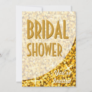 Glitz "Gold" curve 'Bridal Shower' invitation
