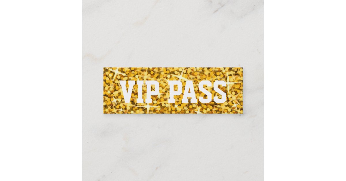 Glitz "Gold" 'VIP PASS' business card skinny | Zazzle.com.au