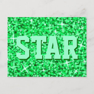 Glitz Green 'STAR' postcard
