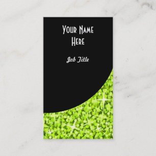 Glitz Lime Black Curve business card portrait