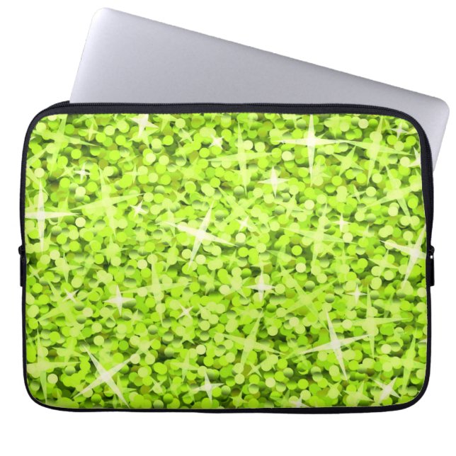 Glitz Lime laptop sleeve 13 inch (Front)