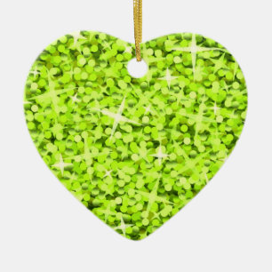 Glitz Lime ornament heart