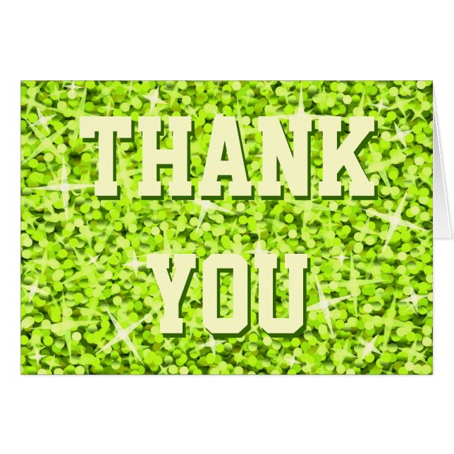 Glitz Lime 'Thank You' 'Your Text' card (Front Horizontal)