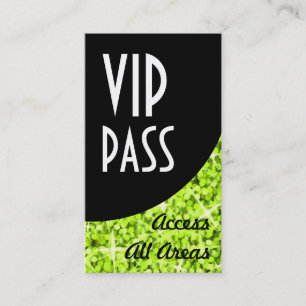 Glitz Lime 'VIP Pass' Black Curve business card