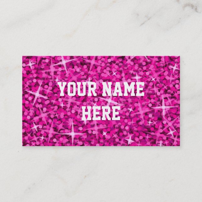 Glitz Pink business card template (Front)
