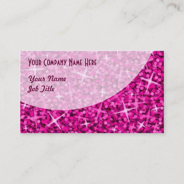 Glitz Pink Curve business card template (Front)