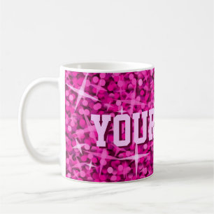 Glitz Pink print mug 'your text'