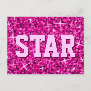 Glitz Pink 'STAR' postcard
