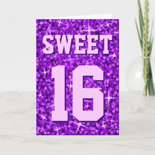 Glitz Pink 'Sweet 16' 'Happy Birthday' card