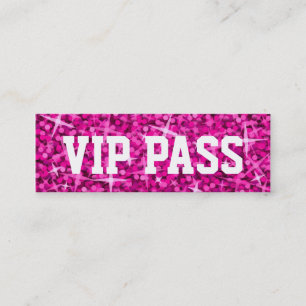 Glitz Pink 'VIP PASS' business card skinny