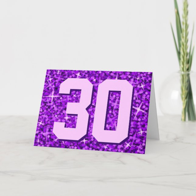 Glitz Purple 'Age' 'Happy Birthday' card (Front)