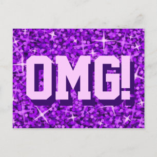 Glitz Purple 'OMG!' postcard