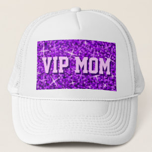 Glitz Purple 'VIP MOM' trucker hat