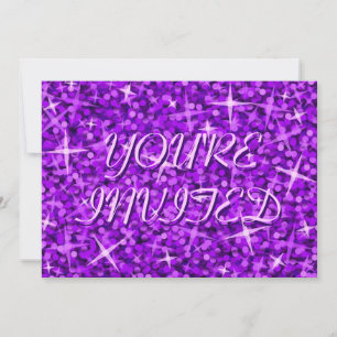 Glitz Purple 'You're Invited' lilac text Invitation