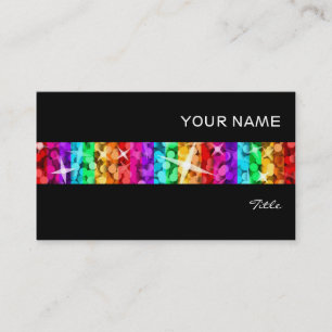 Glitz Rainbow Stripe business card black