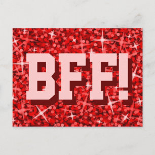 Glitz Red 'BFF!' postcard
