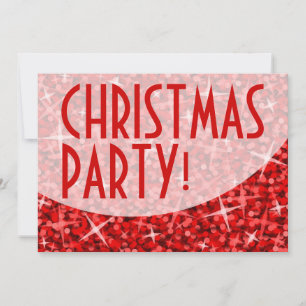 Glitz Red curve 'Christmas Party' invitation
