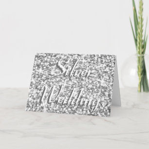 Glitz "Silver" 'Silver Wedding' Anniversary card