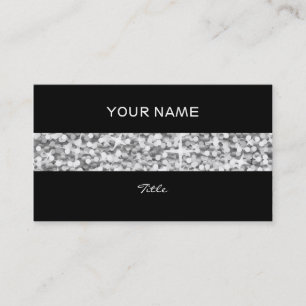 Glitz "Silver" stripe business card black back