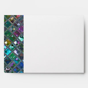 Glitz Tiles 2 Multicoloured A7 side stripe white Envelope