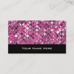 Glitz Tiles Hot Pink 1 business card black