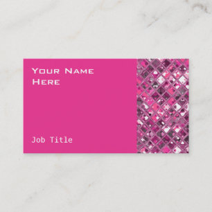 Glitz Tiles Hot Pink 1 business card pink side