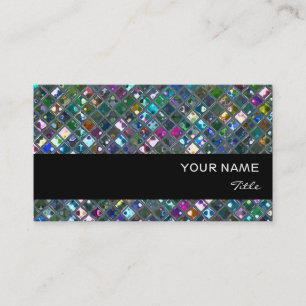 Glitz Tiles Multicoloured 2 print black stripe Business Card