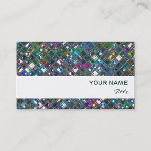 Glitz Tiles Multicoloured  2 print white stripe Business Card