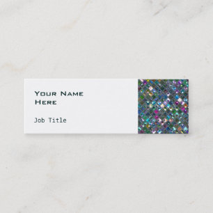 Glitz Tiles Multicoloured 2 side skinny white Mini Business Card