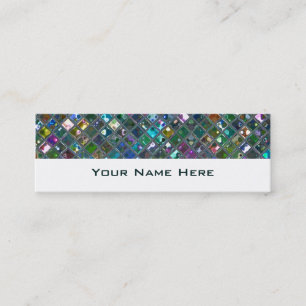 Glitz Tiles Multicoloured 2 skinny white Mini Business Card