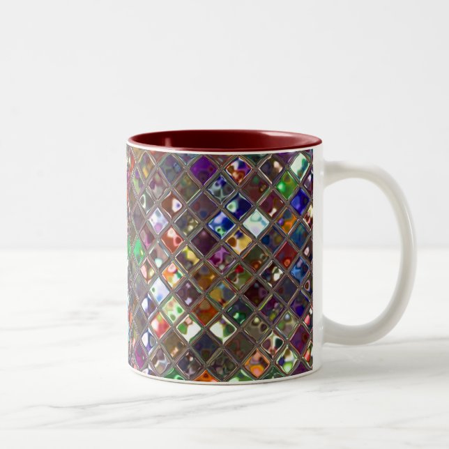 Glitz Tiles Multicoloured print two tone mug (Right)