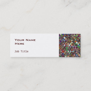 Glitz Tiles Multicoloured side skinny white Mini Business Card