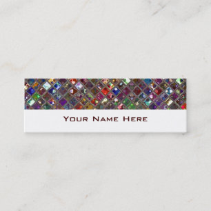 Glitz Tiles Multicoloured skinny white Mini Business Card
