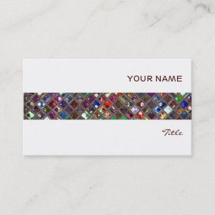 Glitz Tiles Multicoloured tile stripe white Business Card