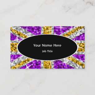 Glitz UK "Gold" black oval business card