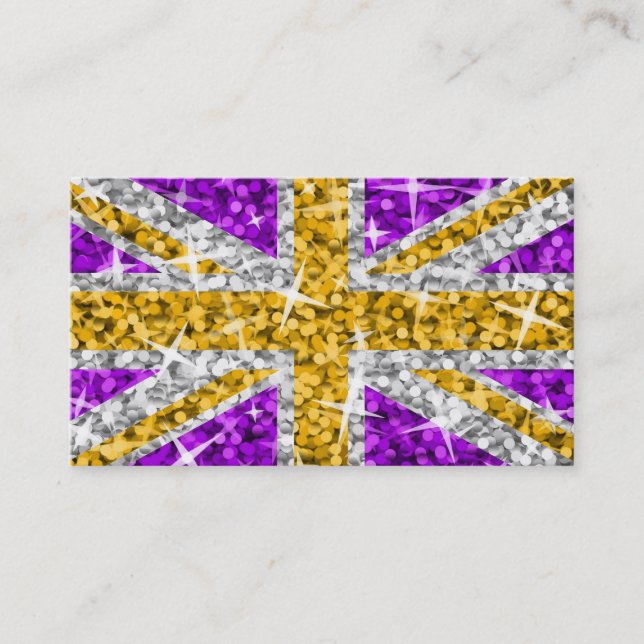 Glitz UK Gold business card template white (Front)