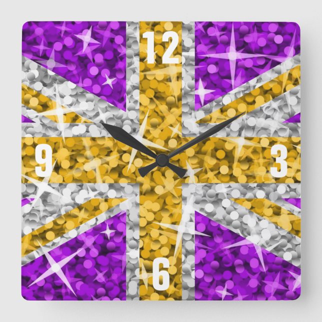 Glitz UK Gold 'Numbers' clock square (Front)