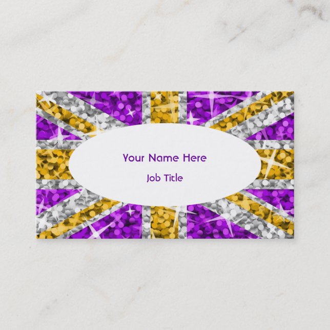 Glitz UK "Gold" white oval business card (Front)