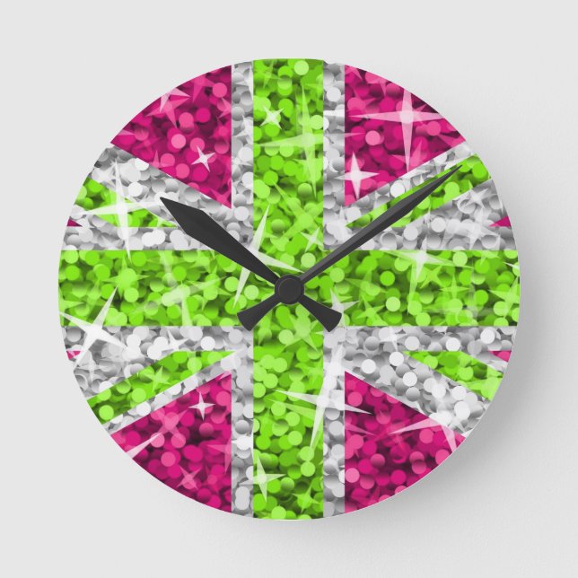 Glitz UK Lime clock round (Front)