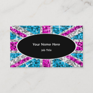 Glitz UK Pink black oval business card template
