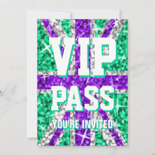 Glitz UK Purple 'VIP PASS' invitation