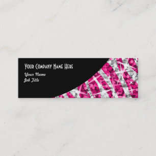 Glitz Zebra Pink Black Curve skinny Mini Business Card