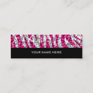 Glitz Zebra Pink business card skinny black