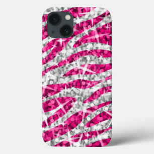 Glitz Zebra Pink print iPhone case horizontal