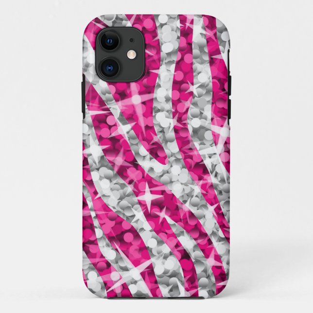 Glitz Zebra Pink vertical Case-Mate iPhone Case (Back)